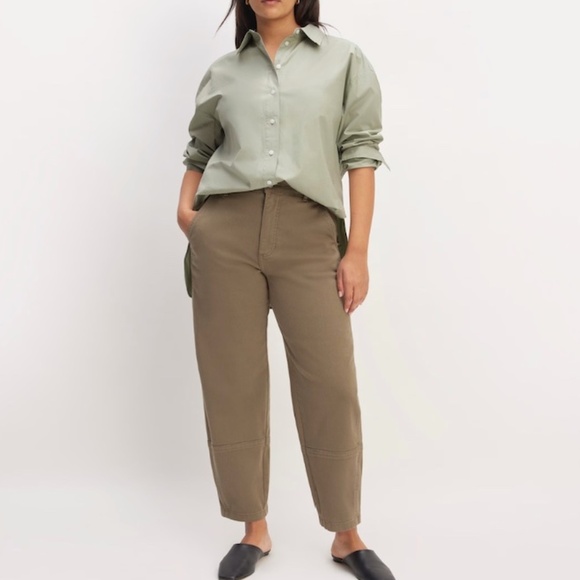 Everlane The Supima Cotton Boyfriend Oversized Shirt Sage Green Size XS - Picture 3 of 17